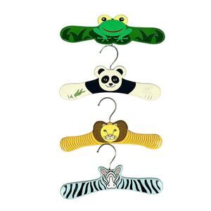 Vintage ZM International Hand Painted Animal Wood Children’s Hangers Set of 4